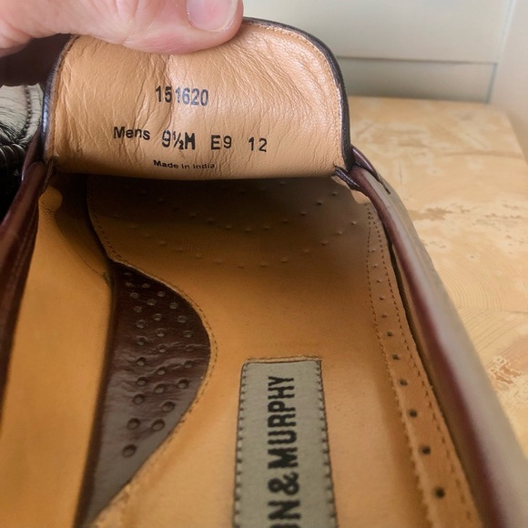 Johnston & Murphy Dark Brown Sheepskin Leather Loafers
